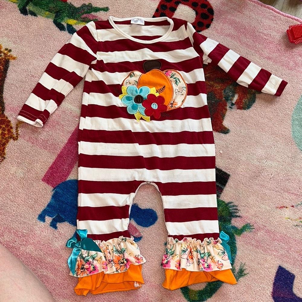 Marie Nicole 12-18M Pumpkins Jumpsuit